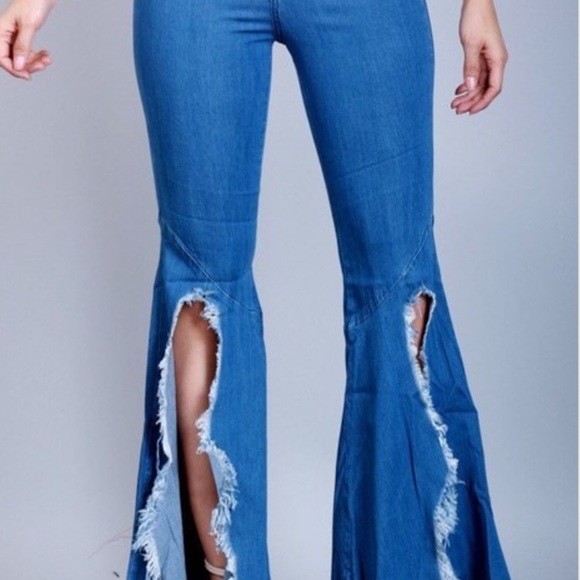 HIGH WAIST BELL BOTTOM PANTS NEW WITH TAGS - Picture 4 of 4